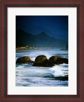 Framed Storm Over Cannon Beach Print