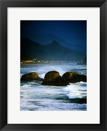 Framed Storm Over Cannon Beach Print