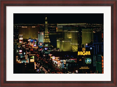 Framed Strip, Las Vegas, Clark County, Nevada Print