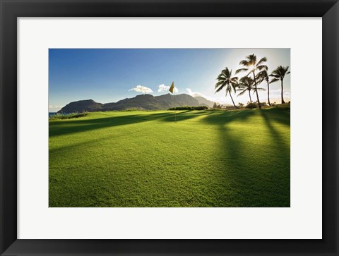 Framed Golf Course, Kauai Lagoons, Kauai, Hawaii Print