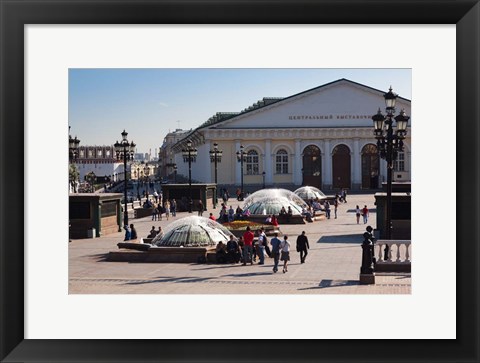 Framed Manezh Exhibition Center, Manezhnaya Square, Moscow, Russia Print