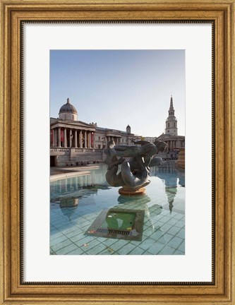 Framed National Gallery, St Martin-in-the-Fields, Trafalgar Square, London, England Print