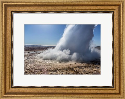 Framed Strokkur Geyser Erupting, Iceland Print