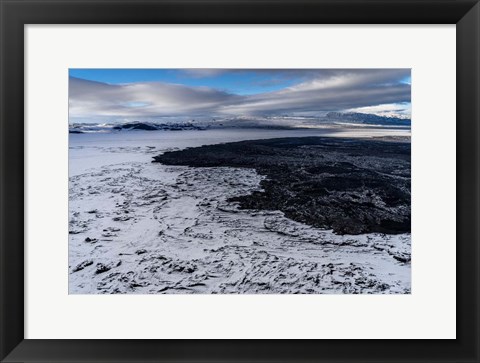 Framed Lava and Snow at the Holuhraun Fissure, Bardarbunga Volcano, Iceland. Print