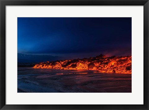 Framed Glowing Lava, Iceland Print
