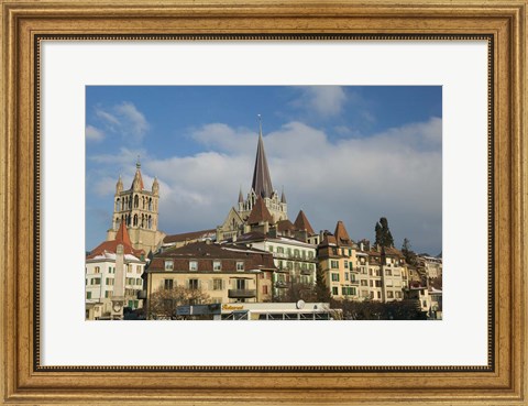 Framed Cathedral, Lausanne, Switzerland Print