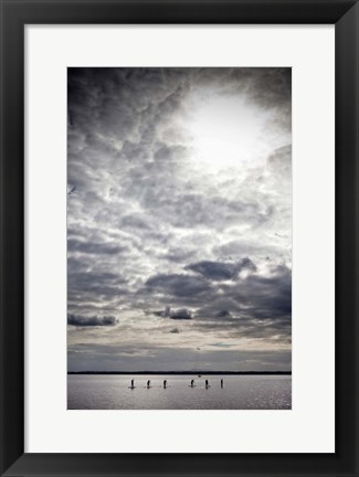 Framed Paddle Boarders on Strangford Lough, Northern Ireland Print
