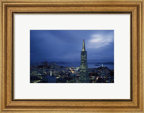 Framed Transamerica Pyramid, Coit Tower, San Francisco, California Print