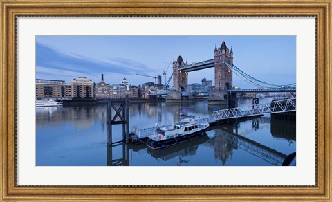 Framed St. Katharine Pier and Tower Bridge, Thames River, London, England Print