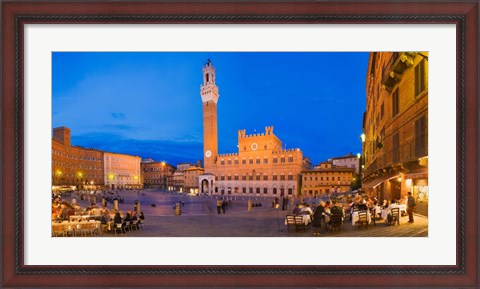 Framed Clock Tower, Torre Del Mangia, Tuscany, Italy Print
