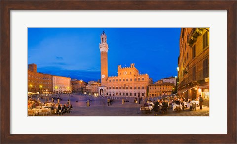 Framed Clock Tower, Torre Del Mangia, Tuscany, Italy Print