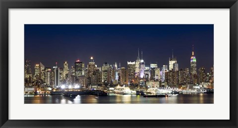 Framed Hudson River at Dusk, Manhattan, New York City Print