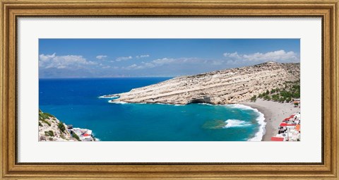 Framed Matala Bay, Heraklion District, Crete, Greece Print