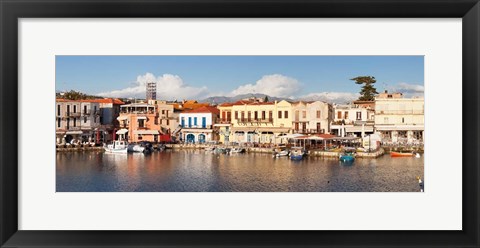 Framed Venetian Harbour, Rethymno, Crete, Greece Print