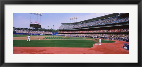 Framed Dodgers vs. Yankees, Dodger Stadium, California Print