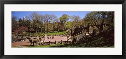Framed Tourists enjoying at Bethesda Terrace, Central Park, Manhattan, New York City, New York State, USA Print