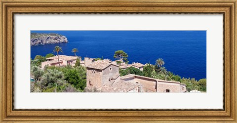 Framed Hamlet by the Sea, Balearic Islands, Spain Print