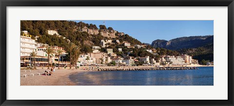 Framed Playa d&#39;es Traves Beach, Port de Soller, Majorca, Balearic Islands, Spain Print