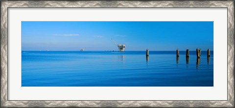 Framed Oil Rig in the Gulf Shores, Baldwin County, Alabama Print