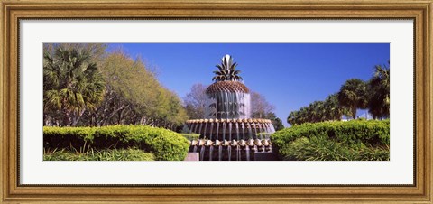Framed Pineapple fountain in a park, Waterfront Park, Charleston, South Carolina, USA Print