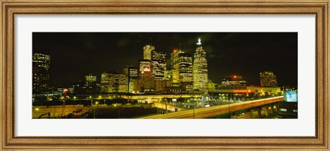 Framed Gardiner Expressway at Nighttime, Toronto, Canada Print