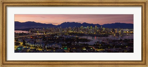 Framed Vancouver at Dusk, British Columbia, Canada Print