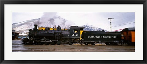 Framed Steam Train, Durango and Silverton Narrow Gauge Railroad, Colorado Print