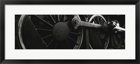 Framed Steam Locomotive Wheels Print