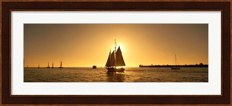 Framed Sailboat in Key West, Florida Print