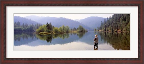 Framed Fishing, Lewiston Lake, California Print