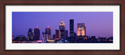 Framed Night Skyline Louisville KY Print