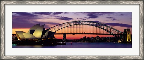 Framed Sydney Harbor Bridge At Sunset,  Australia Print