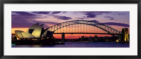 Framed Sydney Harbor Bridge At Sunset,  Australia Print
