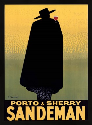 Framed Porto &amp; Sherry Sandeman 1931 Print