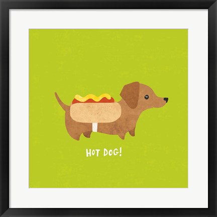 Framed Good Dogs Dachshund Bright Print