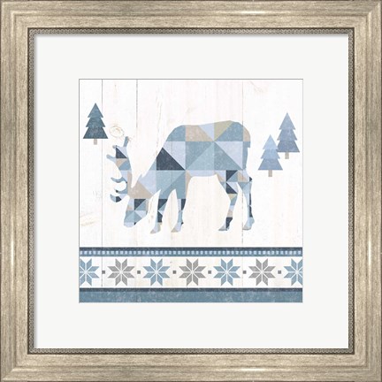 Framed Nordic Geo Lodge Deer II Print