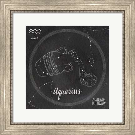 Framed Night Sky Aquarius Print