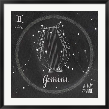 Framed Night Sky Gemini Print