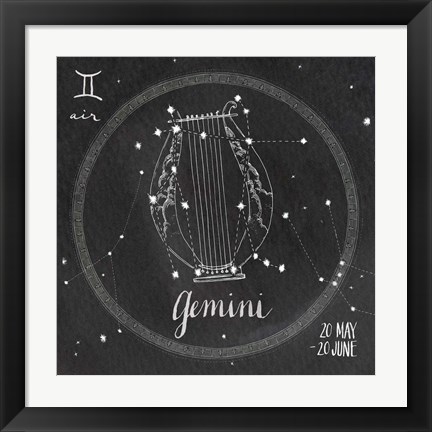 Framed Night Sky Gemini Print