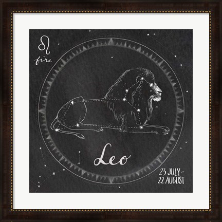 Framed Night Sky Leo Print