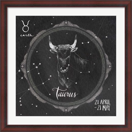 Framed Night Sky Taurus Print