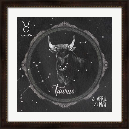 Framed Night Sky Taurus Print