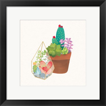 Framed Succulent Garden I Print