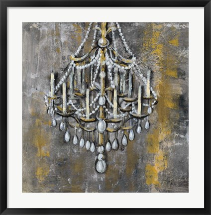 Framed Vintage Chandelier I Print