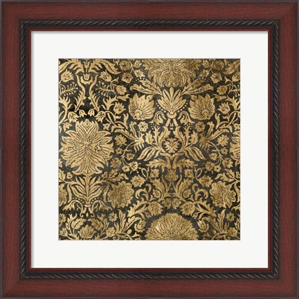 Framed Golden Damask III Print