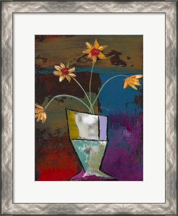 Framed Abstract Expressionist Flowers II Print