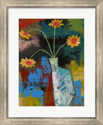 Framed Abstract Expressionist Flowers III Print