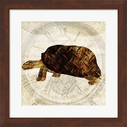 Framed Steam Punk Turtle I Print