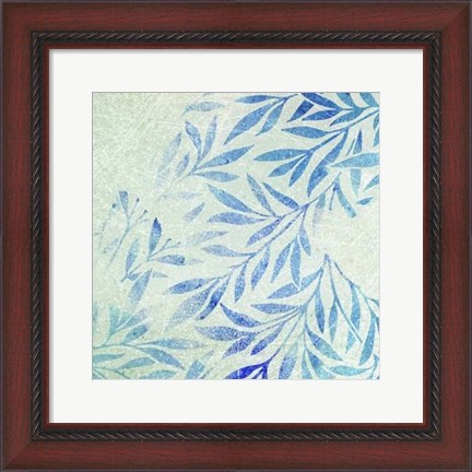 Framed Cerulean Foliage I Print