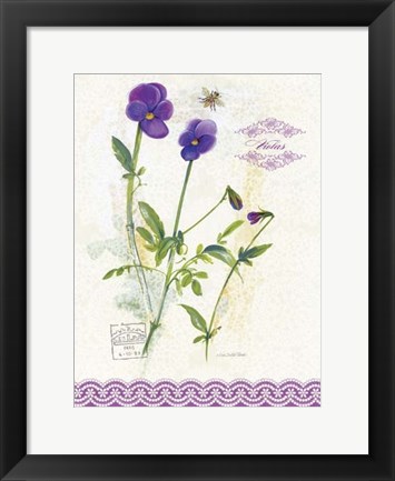 Framed Flower Study on Lace XIV Print